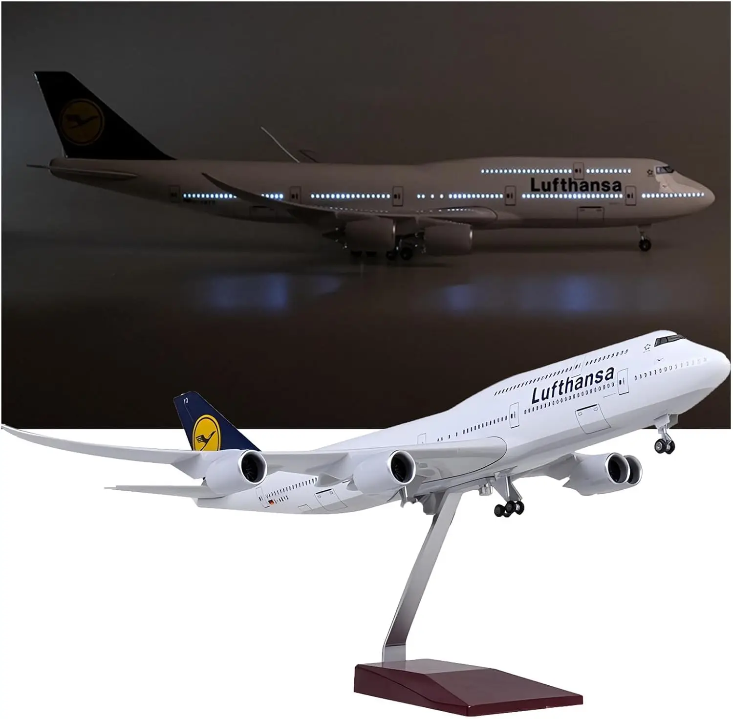 

1:160 18.5" Lufthansa B747-8 Flight Miniatures Air Metal Airplane Model Plane Airlines Aircraft Snap-Fit Parts Birthday Gift