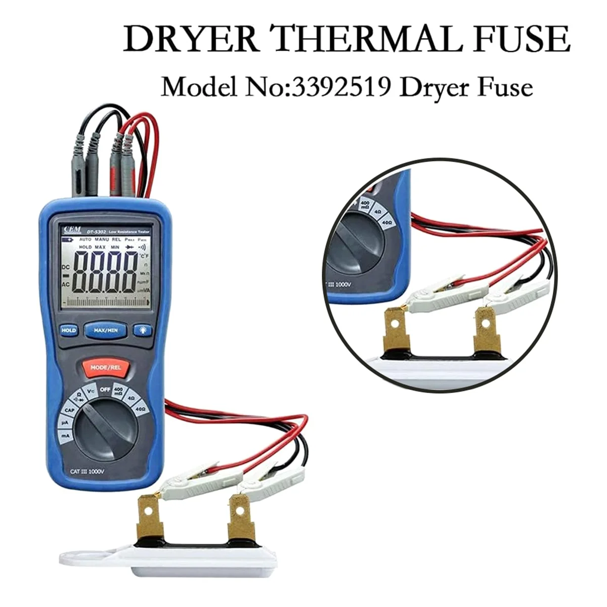 12PCS Dryer Fuse Parts Life Appliances Washing Machine Fuse Fuse 3392519 for Whirlpool/Kenmore