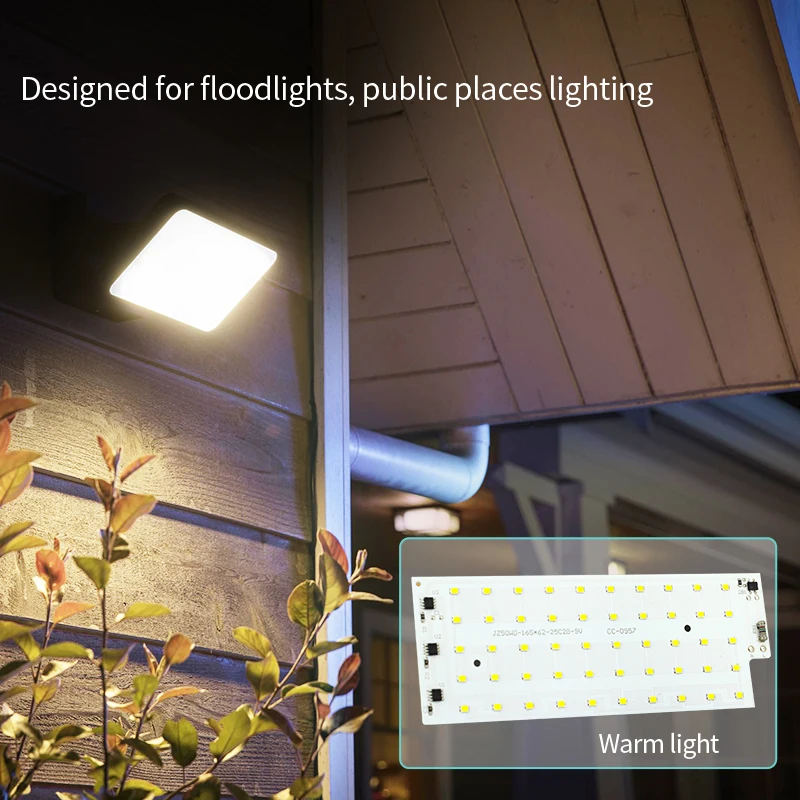 2pcs/lot 50W LED Flood Light Chip SMD 2835 LED Beads Smart IC Floodlight 220V 240V Outdoor LED Street Lamp Landscape Lighting