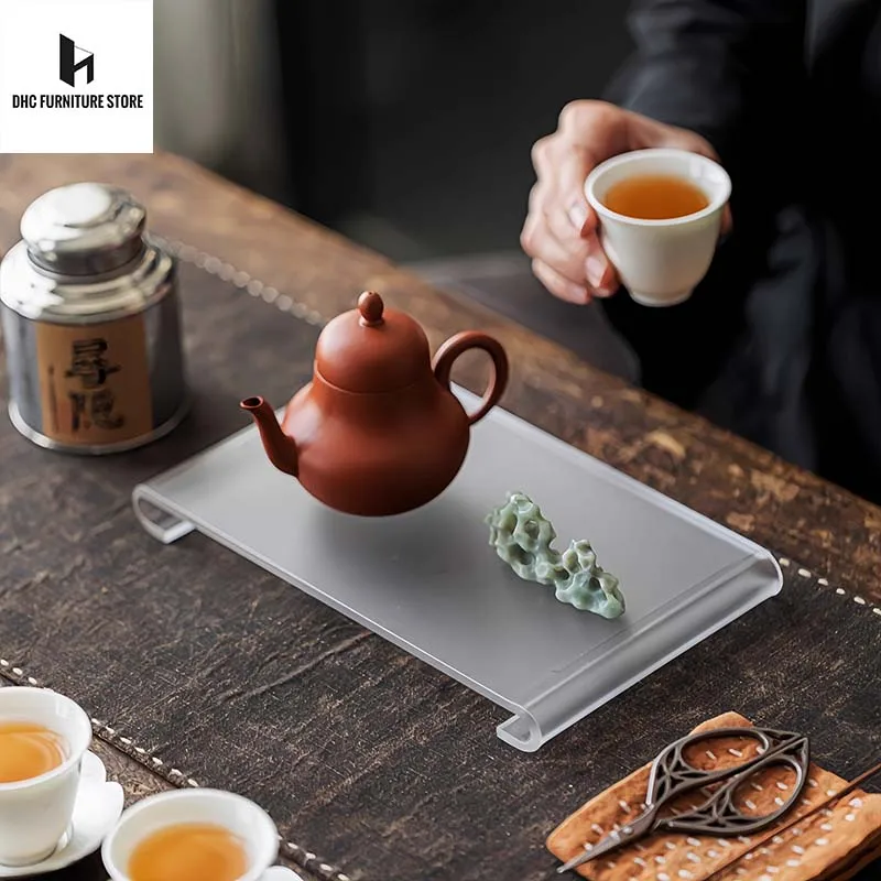 

1PC High Transparent Acrylic Tea Tray Tea Board Chinese Kung Fu Tea Furniture Set Tray Ecorative Acrylic Tea Pad Cup Saucer