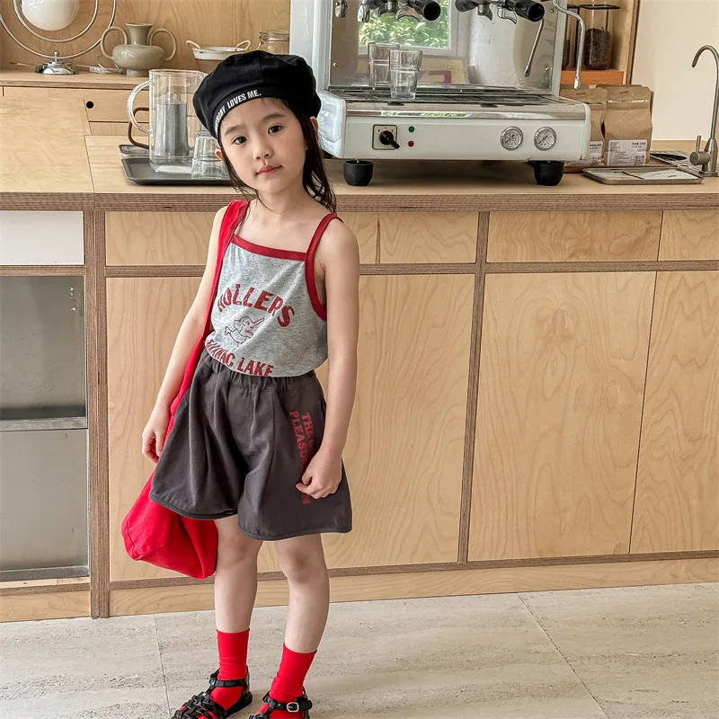 2025 Summer New Children Cotton Shorts Letter Print Baby Girls Casual Shorts Kids Boys Loose Versatile Shorts Toddler Clothes image 4