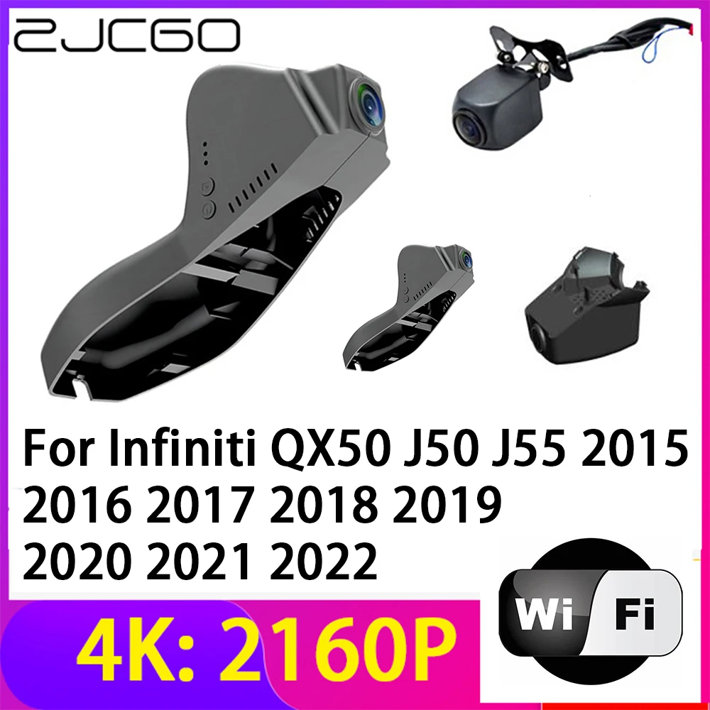 

ZJCGO 4K 2160P Dash Cam Car DVR Camera 2 Lens Recorder Wifi Night Vision for Infiniti QX50 J50 J55 2015~2023