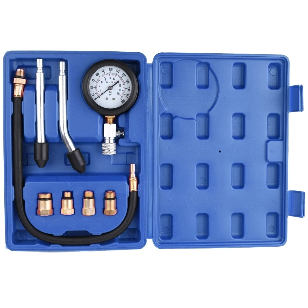 0–21 kg/cm³ 0–300 PSI Engine Cylinder Compression Tester Kit Automotive Pressure Gauge Gas-Cylinder Pressure Test with Air Gauge