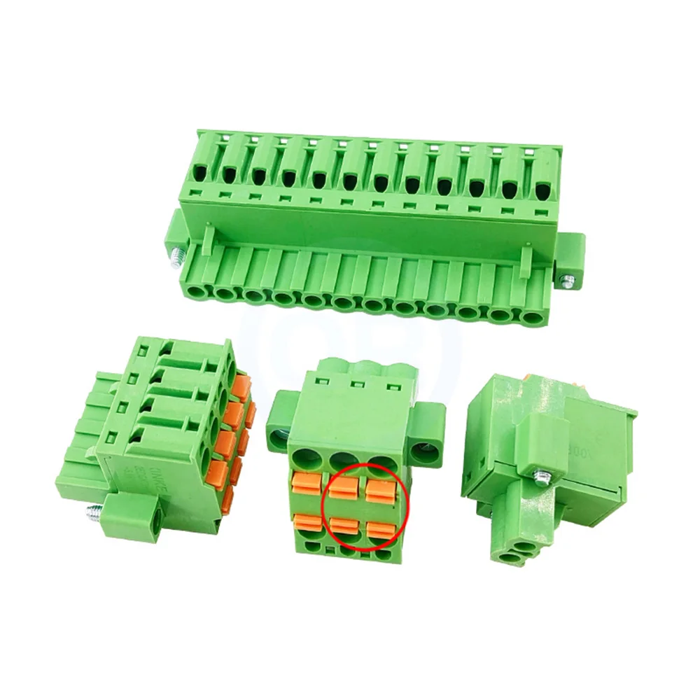 1 Pcs KF 2EDGKDHM 15EDGKDHM 5.08mm Spring-loaded 2-in-1-out Double-row Plug-in Terminal Block Female Plug