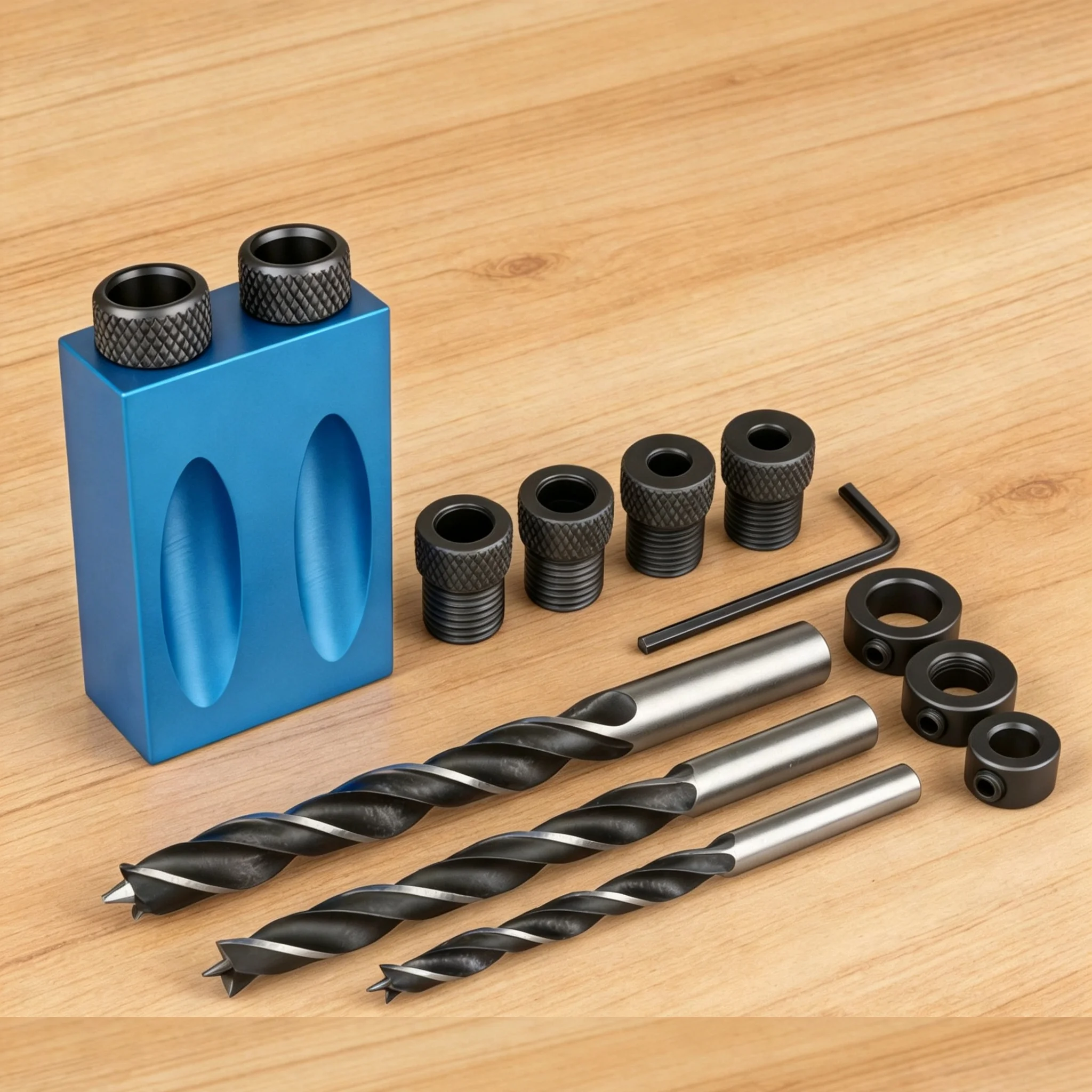 14Pcs/Set Pocket Hole Jig Dowel Drill Joinery Kit Carpenters Wood Woodwork Guides Joint Angle Tool Carpentry Locator Craft DIY