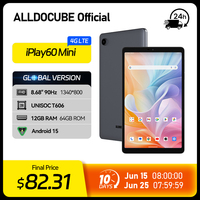 ALLDOCUBE iPlay60 Mini Tablet 8.68'' 90Hz Display Unisoc T606 Android 15 12GB(4GB+8GB Virtual) RAM 64GB ROM LTE Tablet 4000mAh