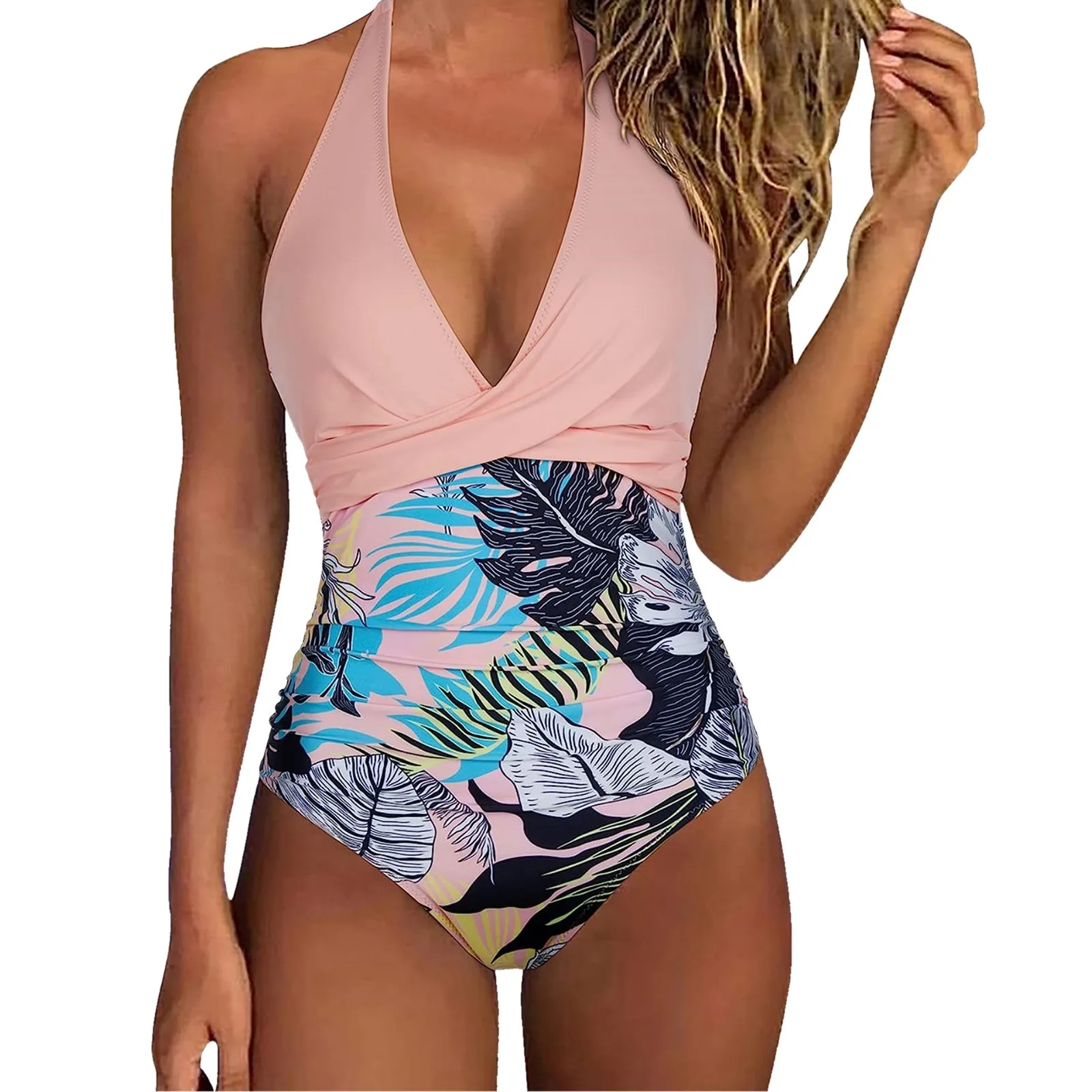 Tummy Control One-piece Swimsuit Female Backless Design Halter Beachwear Women's Swimwear Bathing Suit купальники жіночий 2025