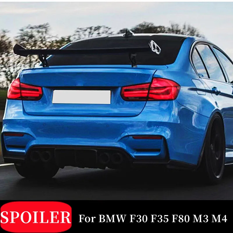 For BMW F30 F35 F80 F10 G30 M3 M4 E36 E46 GTS Style BodyKit Rear Trunk Lid Car Spoiler Wings Black Carbon Exterior Accessories