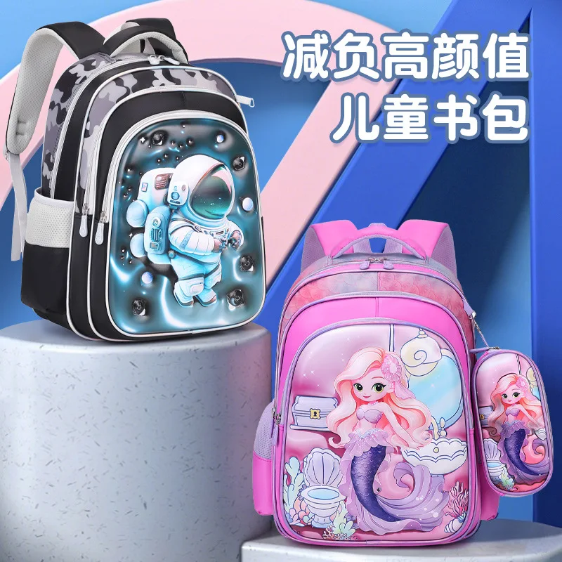 Children Orthopedic School Bags For Boys girls Cartoon 3D Backpack Waterproof Students Bookbag Kids Satchels Mochila Infantil