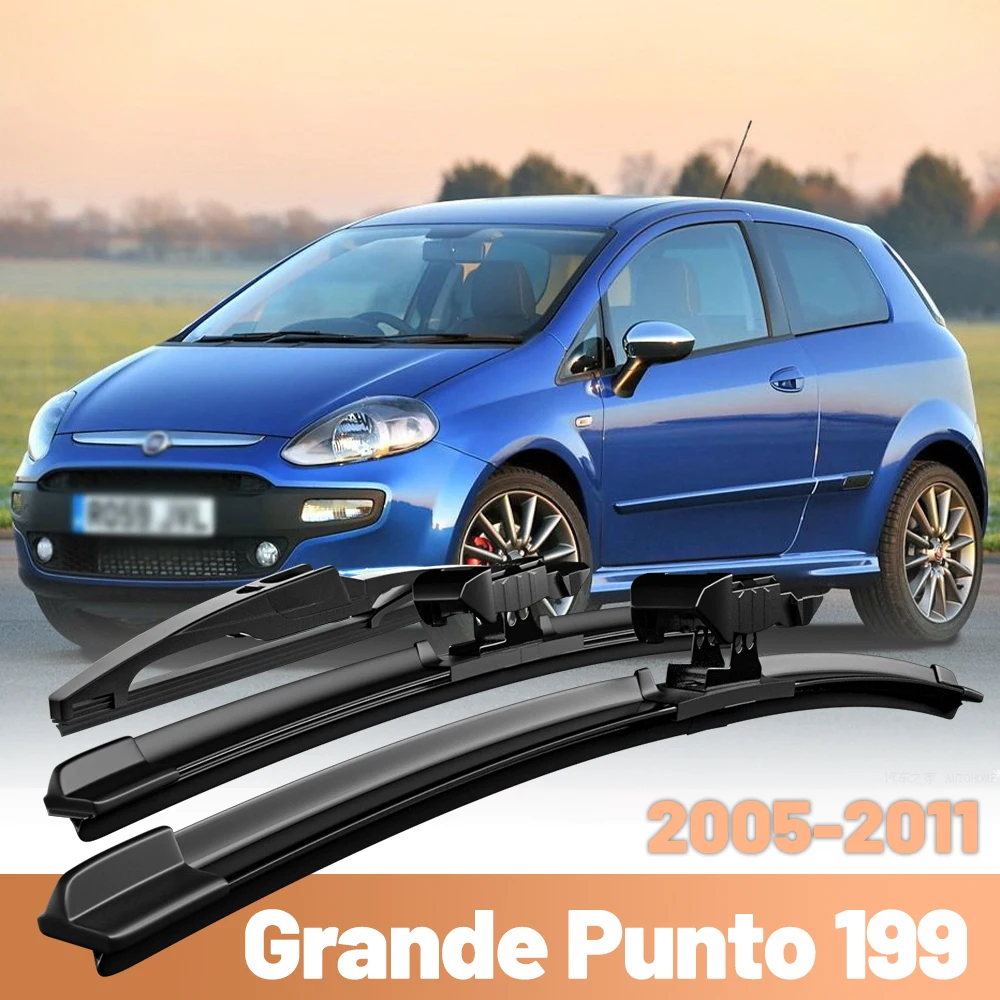 

Для Fiat Grande Punto 2005-2011 3 шт./компл. плоские щетки стеклоочистителя передний и задний комплект стеклоочистителей для Punto Evo 2009-2013