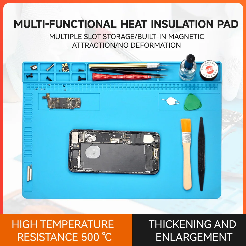 

Silicone Soldering Pad Desk Platform Mat Insulation Heat-Resistant Soldering Station For Phone PC Repair BGA Soldering Station