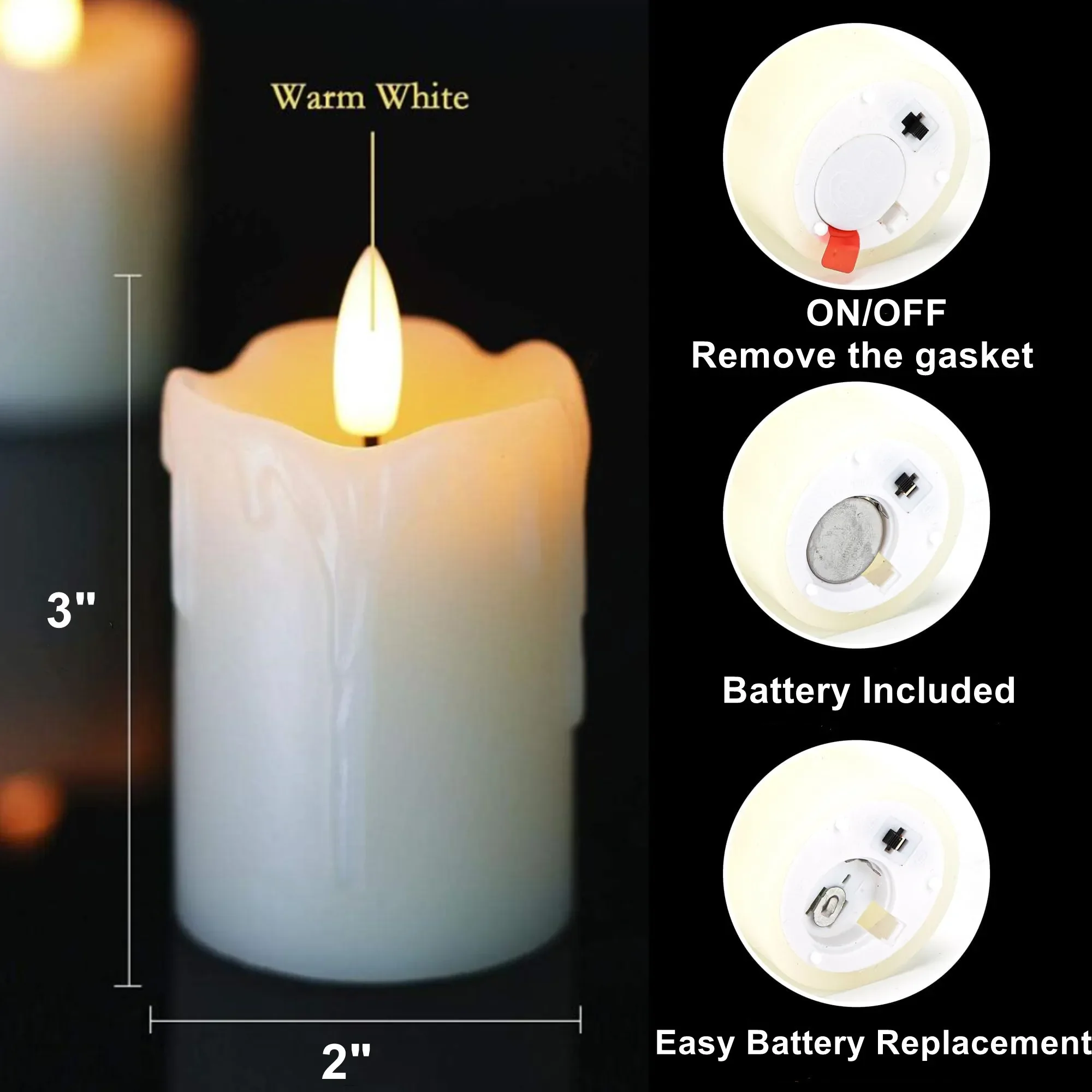 Flickering Real Wax Led Candles Flameless Votive Candles with Remote 3D wick Tea Light Wedding Party Holiday Home Decoration