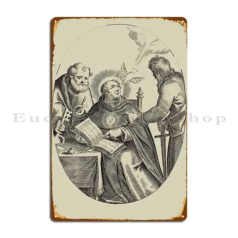 St Thomas Aquinas With St Peter And St Paul Metal Plaque Poster Painting Club Designs Customize Bar Cave Tin Sign Poster