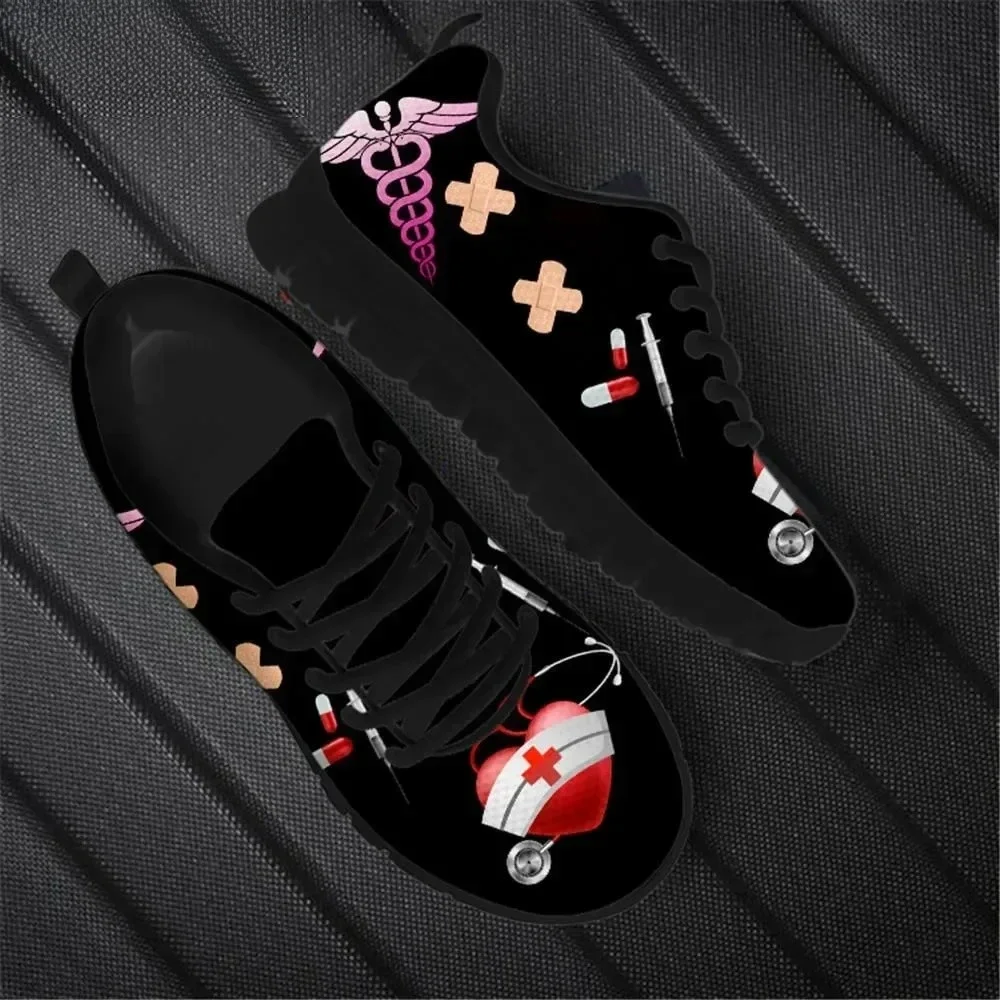 

Fashion Paramedic EMT EMS Pattern Flat Shoes For Women Autumn Spring Soft Sneakers Lightweight Outdoor Sport Shoes