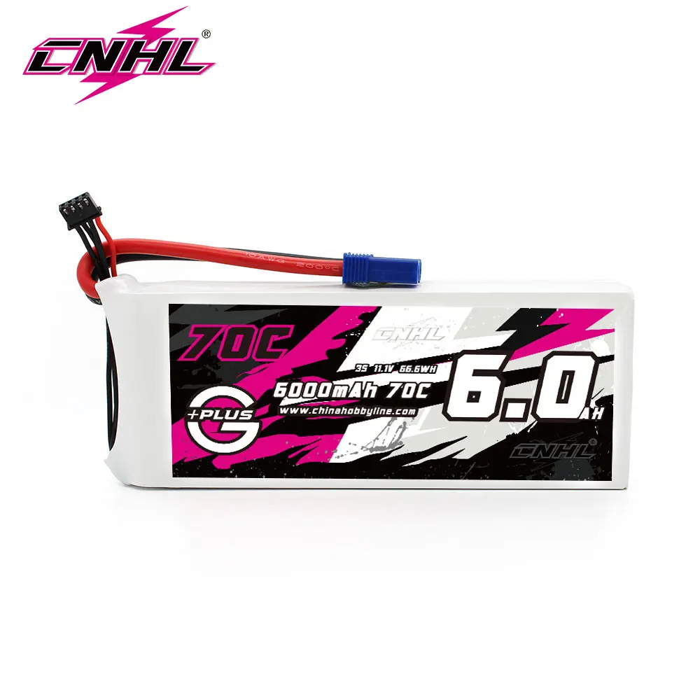 

CNHL Lipo 3S 11.1V Battery 6000mAh 70C G+PLUS With EC5 Plug For RC Car Airplane Helicopter Jet Edf Speedrun Truck Boat Vehicle