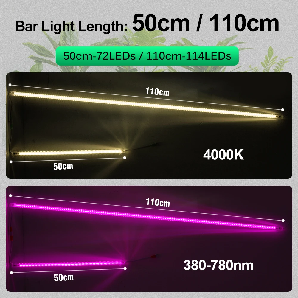 220 فولت عمود إضاءة LED ضوء SMD2835 الاتحاد الأوروبي التوصيل للنباتات الدفيئة 75 المصابيح 50 سنتيمتر 114 المصابيح 110 سنتيمتر مصباح ليد لبوء الخضار الزهور