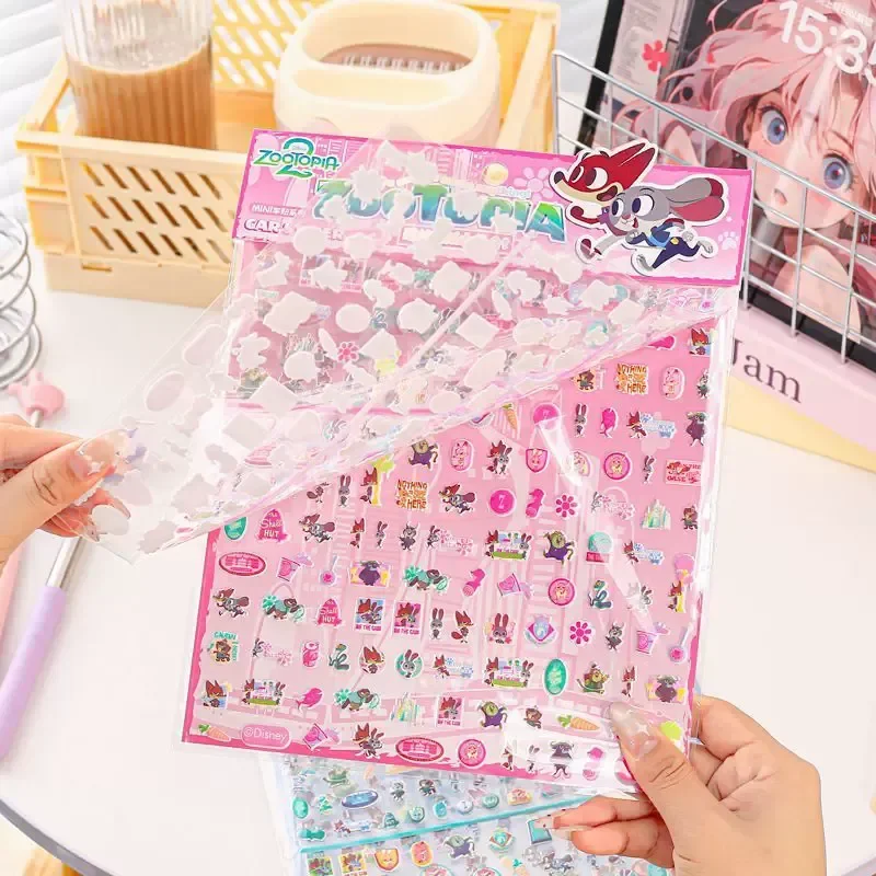 Pegatinas 3D Grandes de Doble Capa de Zootopia, Lindas Pegatinas Decorativas de Dibujos Animados para Auriculares, Papelería, Laptop, Funda de Teléfono