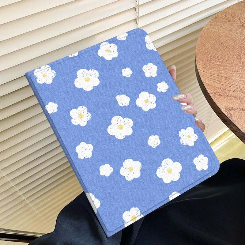 

Colorful flowers blue white For Samsung Galaxy Tab S7 S8 S9 S10 11 12.4 13.1 FE Plus Lite Inch Cover Tablet Case