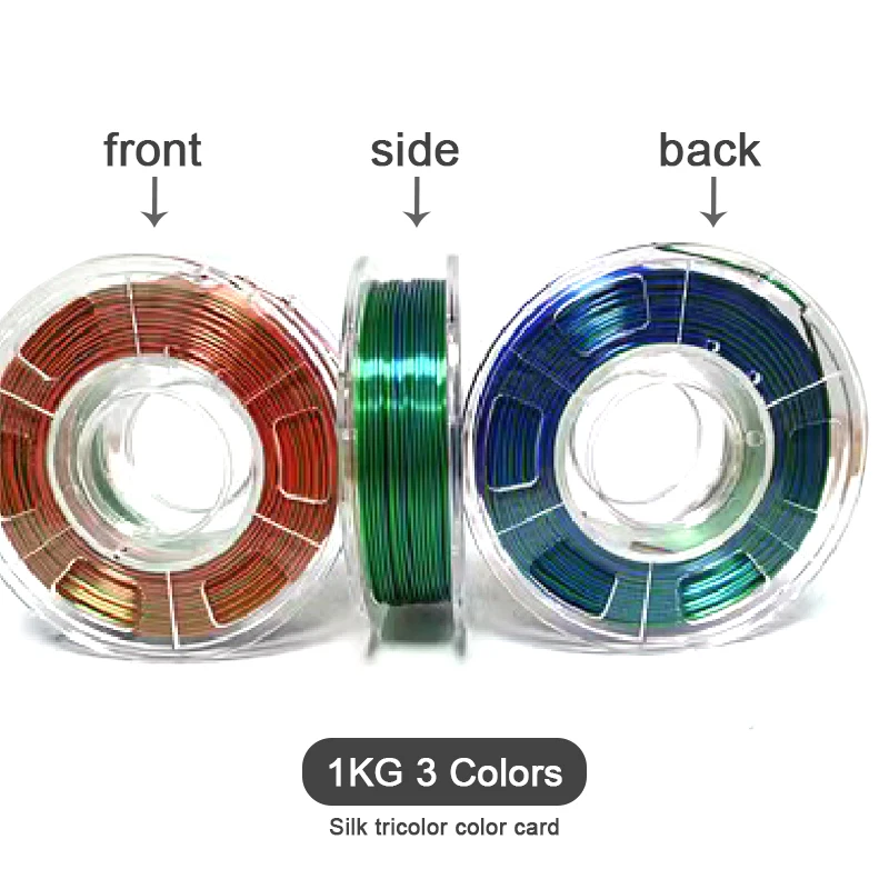3dプリンターフィラメント-三色シルクポリマーpla-レインボーグラデーション素材-175mm-1kg