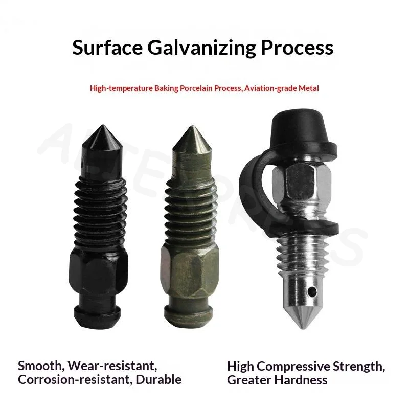 Motorcycle Brake Pump Caliper Exhaust Screw 1 Set with Dust Cap Waterproof for Moped Scooter Off-Road Riding Use
