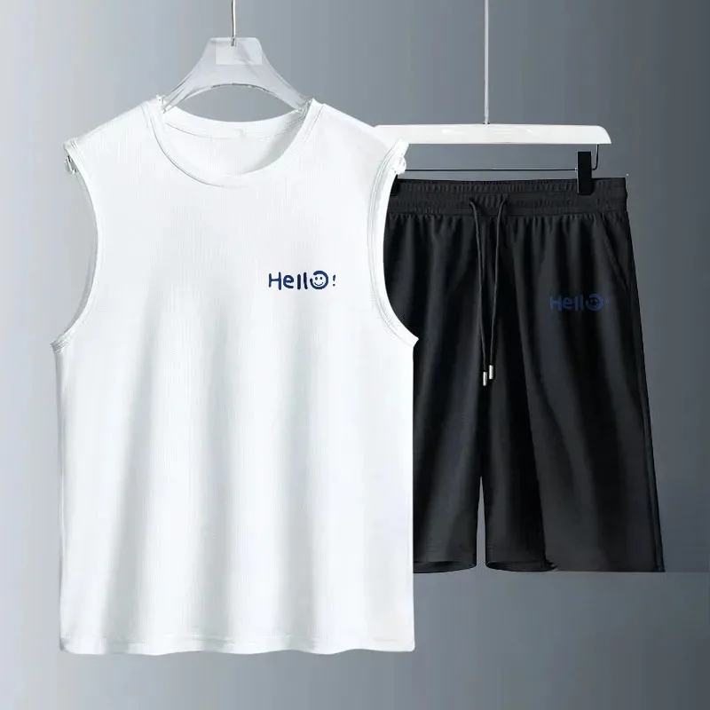 

Men's Tank Top Sets 2026 Summer Quick drying Breathable sports jogging suit running beach men's suits seaside oversize
