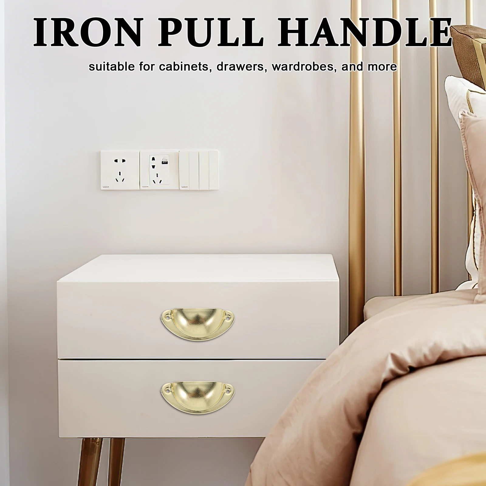

12 Pcs Drawer Semicircle Handle Cabinet Door Handles Knobs Vintage Closet Pulls Yellow Hardware