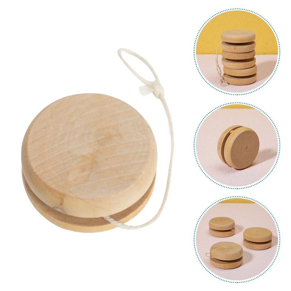 5 ชิ้นไม้ Yo-yo ของเล่น Yoyo Playset กลางแจ้งของเล่นของเล่น Nostalgia ตลกขนาดเล็ก Yo-yos