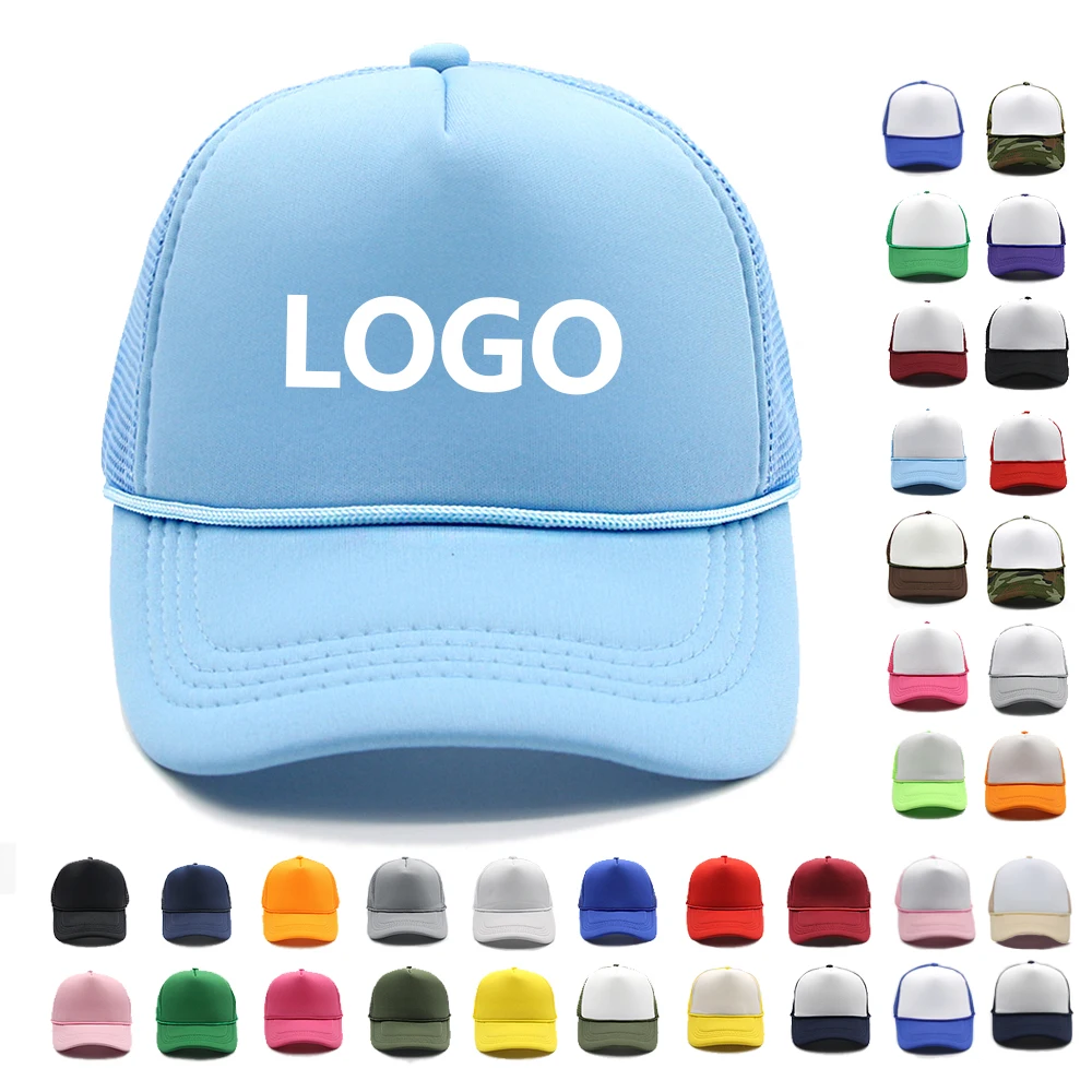 Custom Baseball Caps Men And Women Plain Blank Summer Foam Mesh Trucker Hat With Rope Personality DIY Print Brand Sun Hats Visor