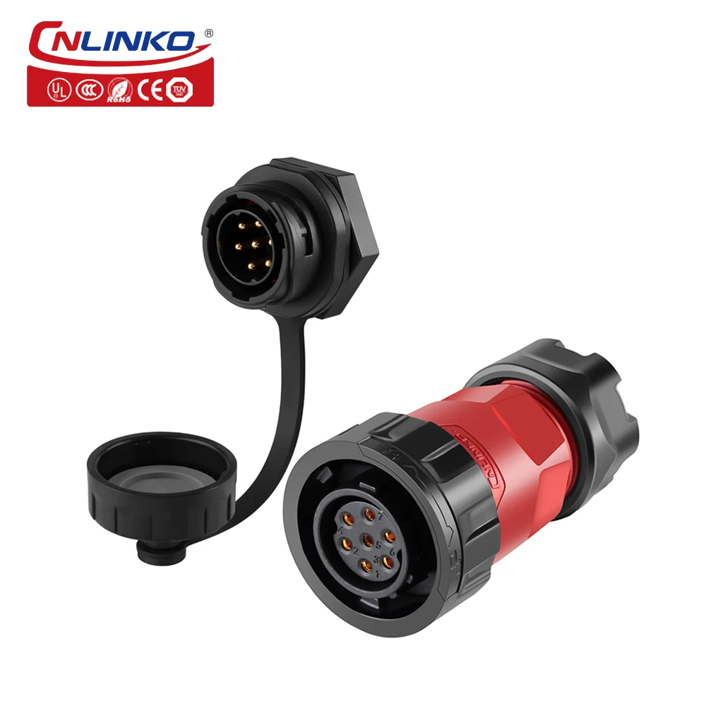 CNLINKO M20 IP68 Waterproof Wire Connector Aviation Plug Socket Welding 2~14 Pin Panel Mount Cable Connector Male and Female