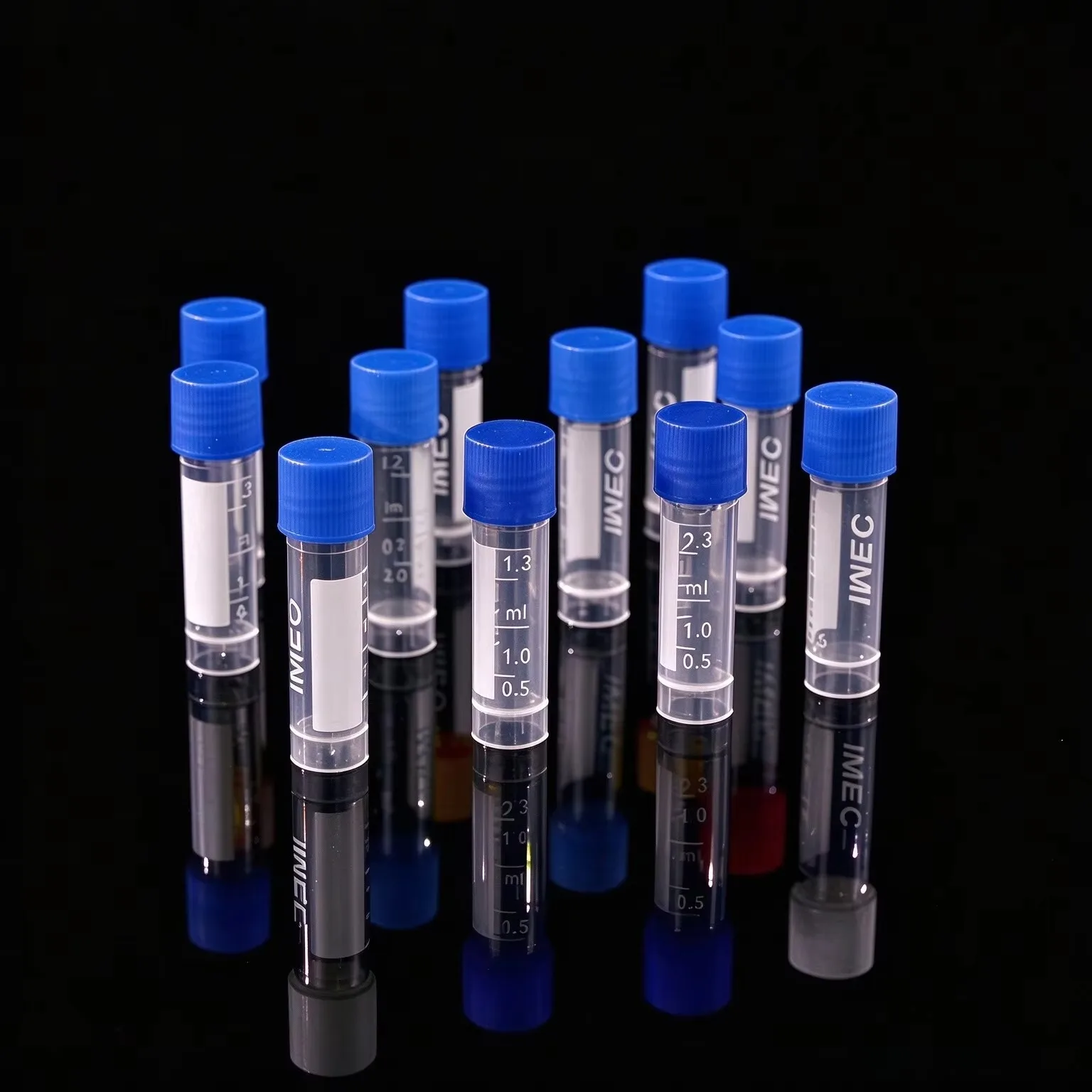 10-100pcs 1.8ml Freezing Tubes with Screw Cap, Graduated Plastic Cryovial Lab Sample Cold Storage Container, Standable Test Tube