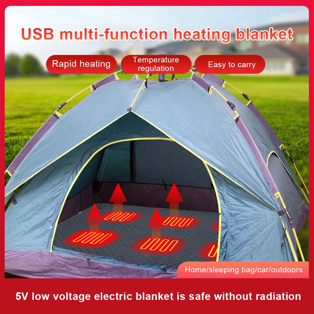 Physiotherapy Blanket 3 Gears Sleeping Mattress Heated Mat 8 Heating Zones Electric Heating Blanket for Home Office Car Fishing