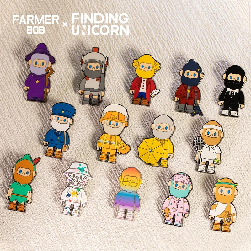 Original Anime FARMER BOB Color placa de Metal caja ciega figura de acción juguete Kawaii modelo de escritorio novia colección de regalos de cumpleaños