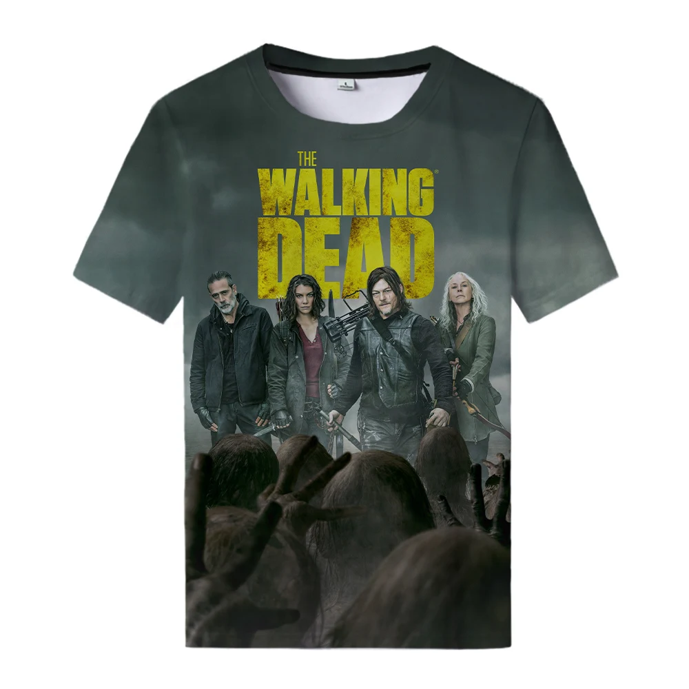 New Horror TV series The Walking Dead Rick Grimes T-shirt 3D Print Men Women Fashion Short sleeve Tee Shirt Oversized O-Neck Top