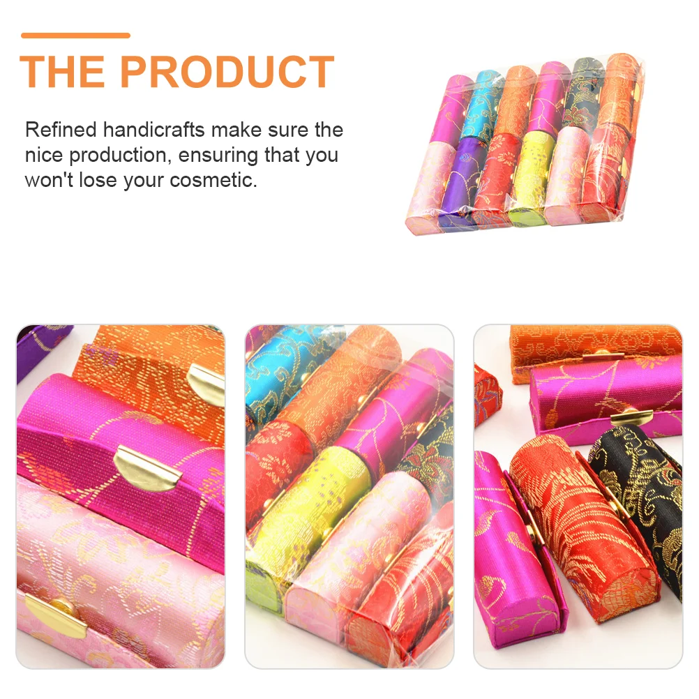 12 Pcs Lip Balm Lipstick Case Storage Box with Mirror Velour Organizers Holder Vintage Miss