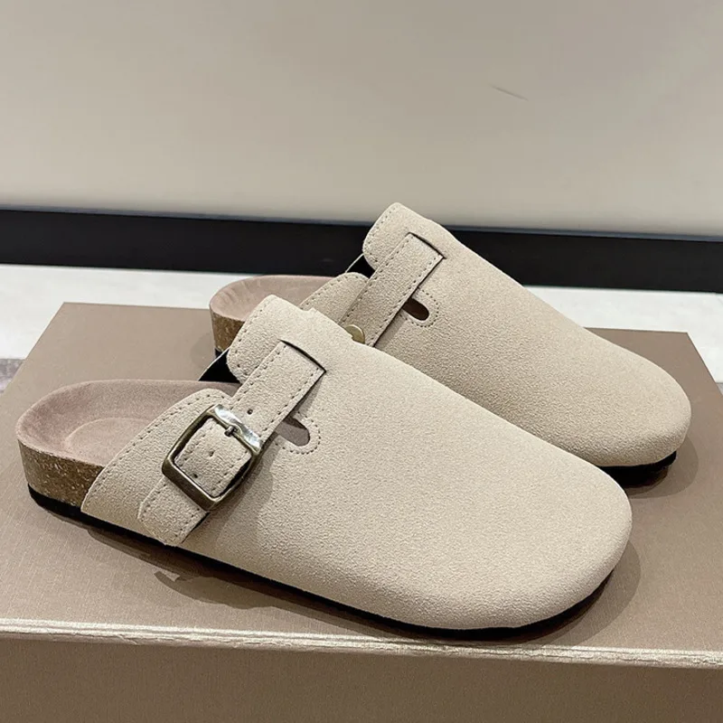 

Новые сабо, тапочки для женщин, классические замшевые мужские сабо, пробковые туфли для ног, кожаные картофельные туфли с поддержкой свода стопы, пляжные горки для женщин