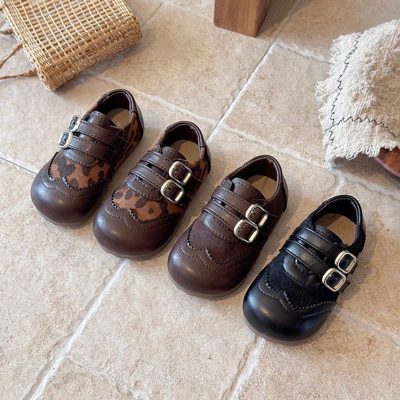 Spring Autumn Baby Girls Boys Casual Shoes Retro Style Children Shoes Non Slip Soft Sole Toddler Kids Shoes