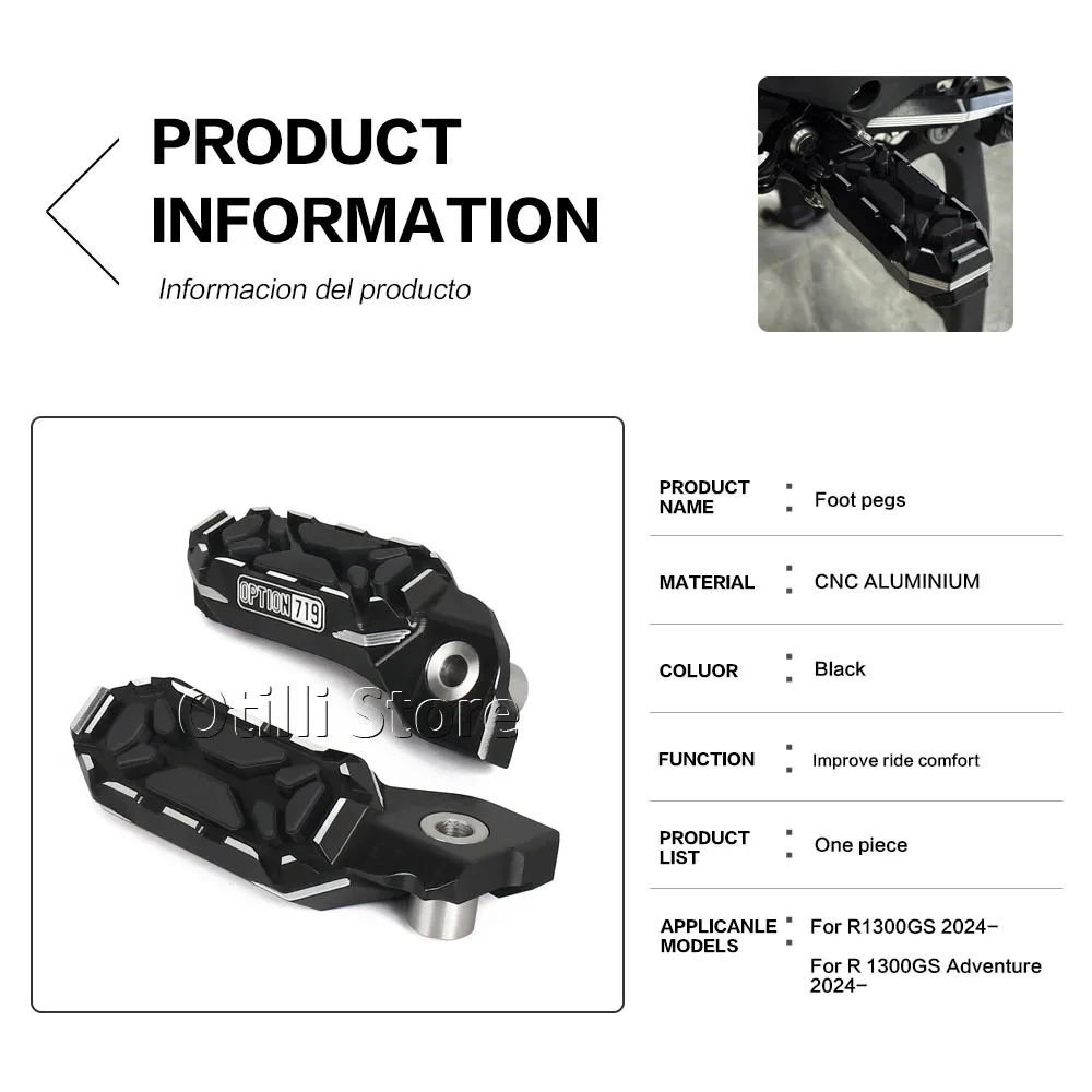 Motorcycle Accessories Front Driver Foot Pegs Footrests Fit For R1300GS ADV R1300 GS R 1300 GS Adventure 2023 2024 2025