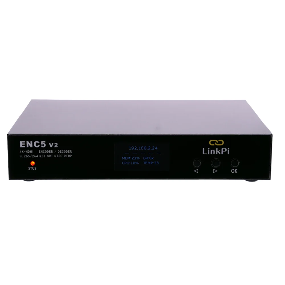 Link Pi ENC5-V2 5-port HDMI Encoder 4K Decoder 1080P NDI HX SRT RTMP RTSP Live stream IPTV IPCam 4GB DRR4 Support vMix,OBS