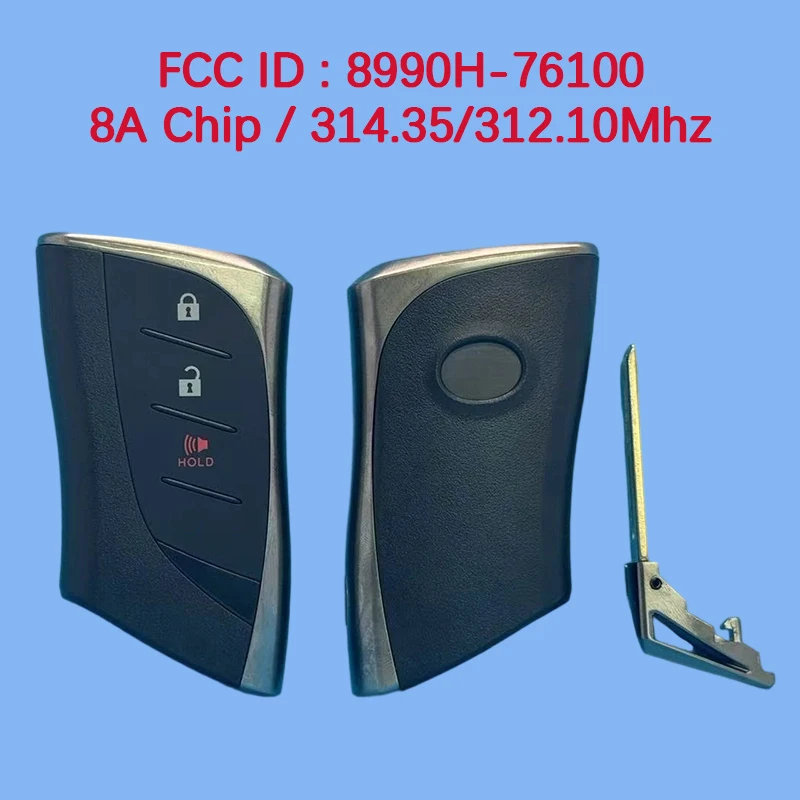 

CN052063 Aftermarket 3-кнопочный смарт-брелок 314,35/312,10 МГц FCC 8990H-76100 8A чип для Lexus UX200 UX250 2020+