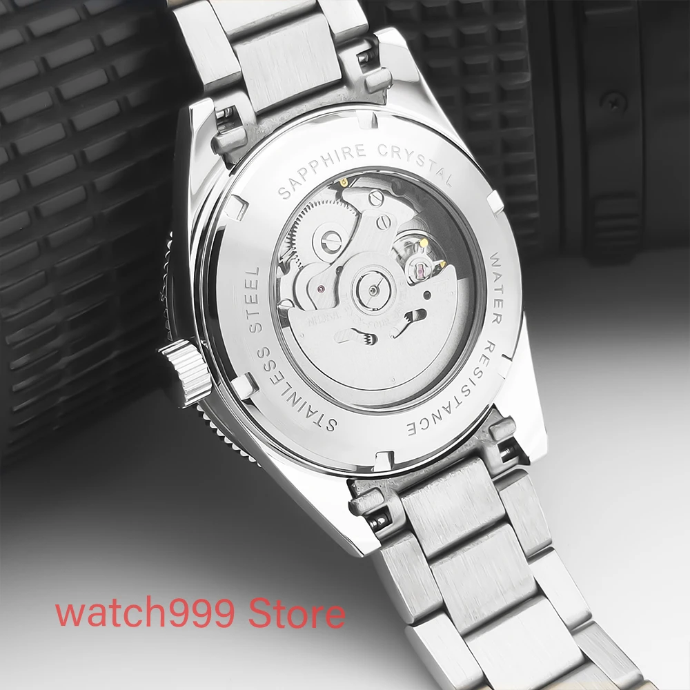 Corgeut 41mm NH35 Movimento Casual Masculino Relógio Mecânico Automático Vidro Safira Mostrador Estéril Relógio Luminoso