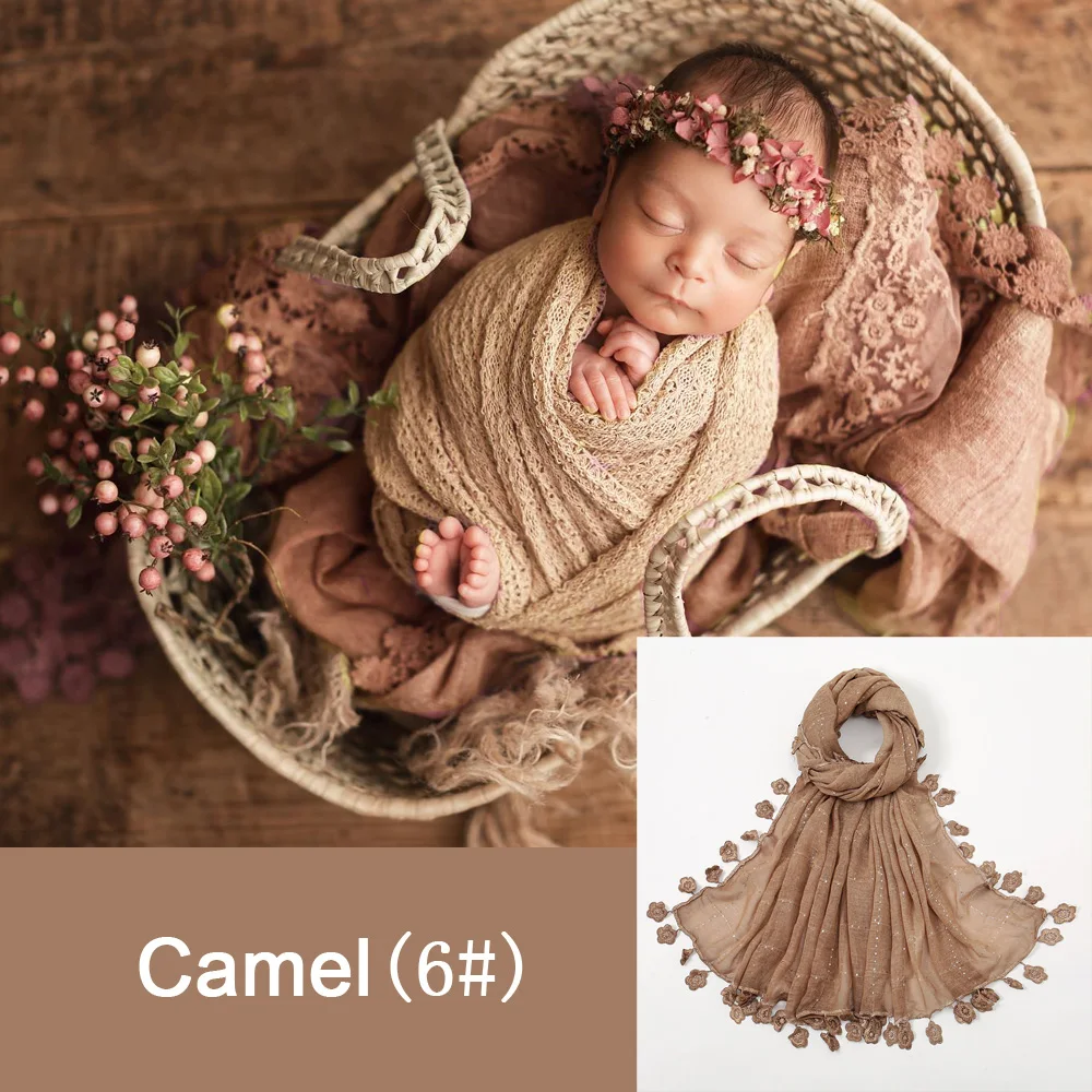 التفاف التصوير الفوتوغرافي للطفل الوليد الدعائم للتصوير الفوتوغرافي لينة القطن الدانتيل هدب ملفوفة بطانية الرضع قماط التقاط الصور