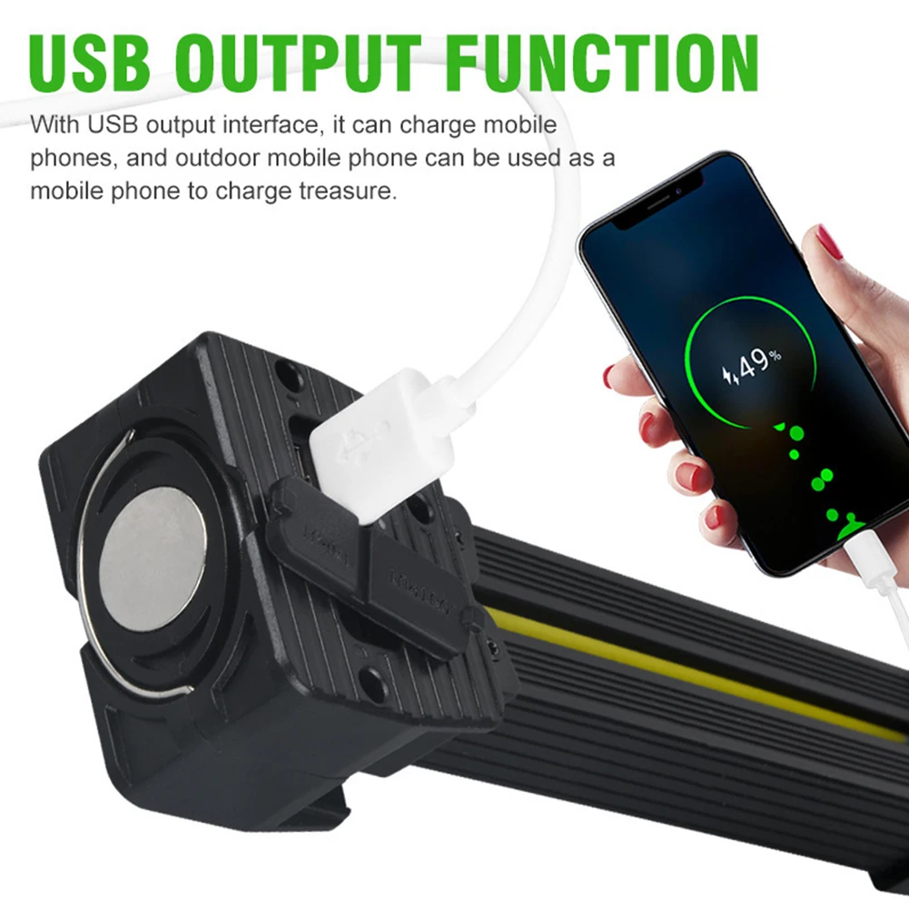 

Gym Lamp for Posing with Hanging Hook Work Light USB Rechargeable Portable Torch Light for Car Repair Home Garage Emergency