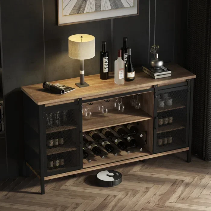 European Modern Style Living Room Wall Mounted Supermarket Bar Custom Storage Wine Cabinet Display Rack