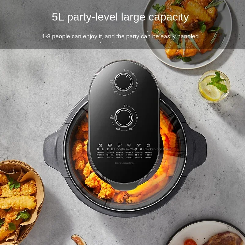 Electric Fryer Visual Window Steam Tender Frying Timing Non Oil Frying