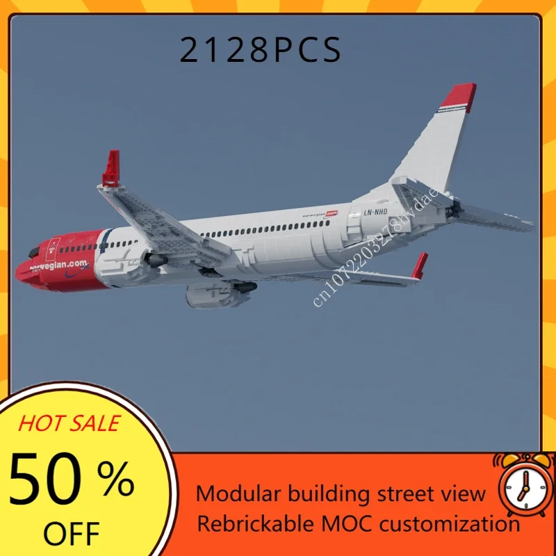 2128 pz scala 1:51 MOC Building Blocks Delta B737 aereo Boeing Airbus modello architettura educazione assemblaggio modello giocattoli regali