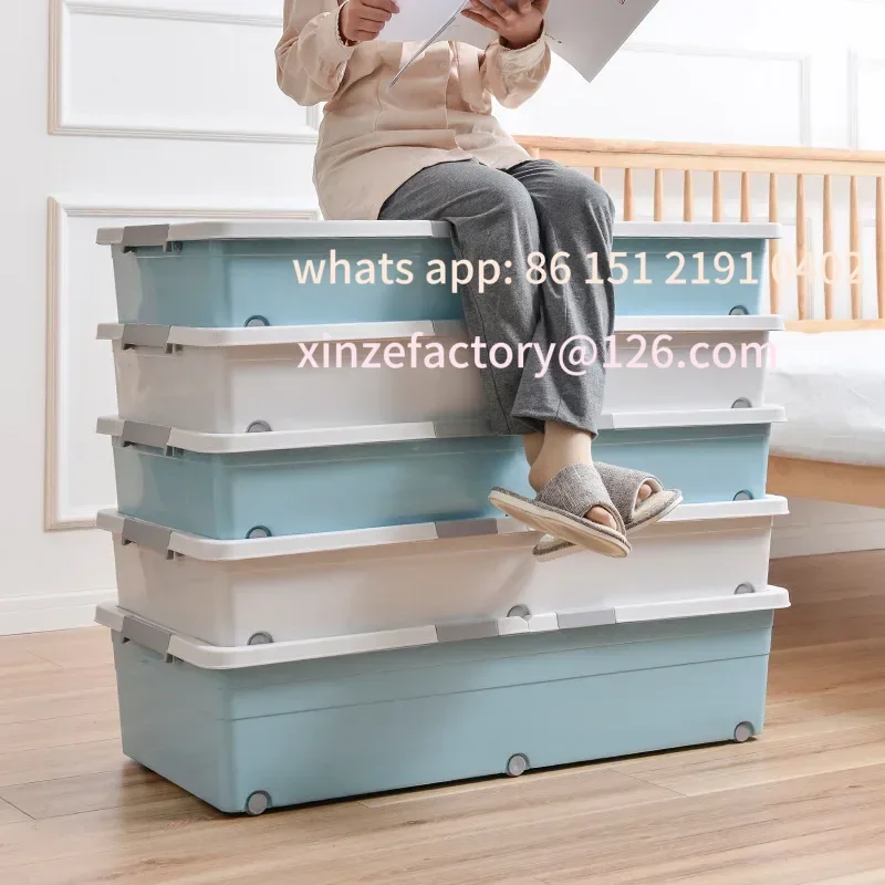 

Customizable Bed Bottom Storage Household Flat Clothes Storage Box with Wheel Drawer Durable Bed Bottom