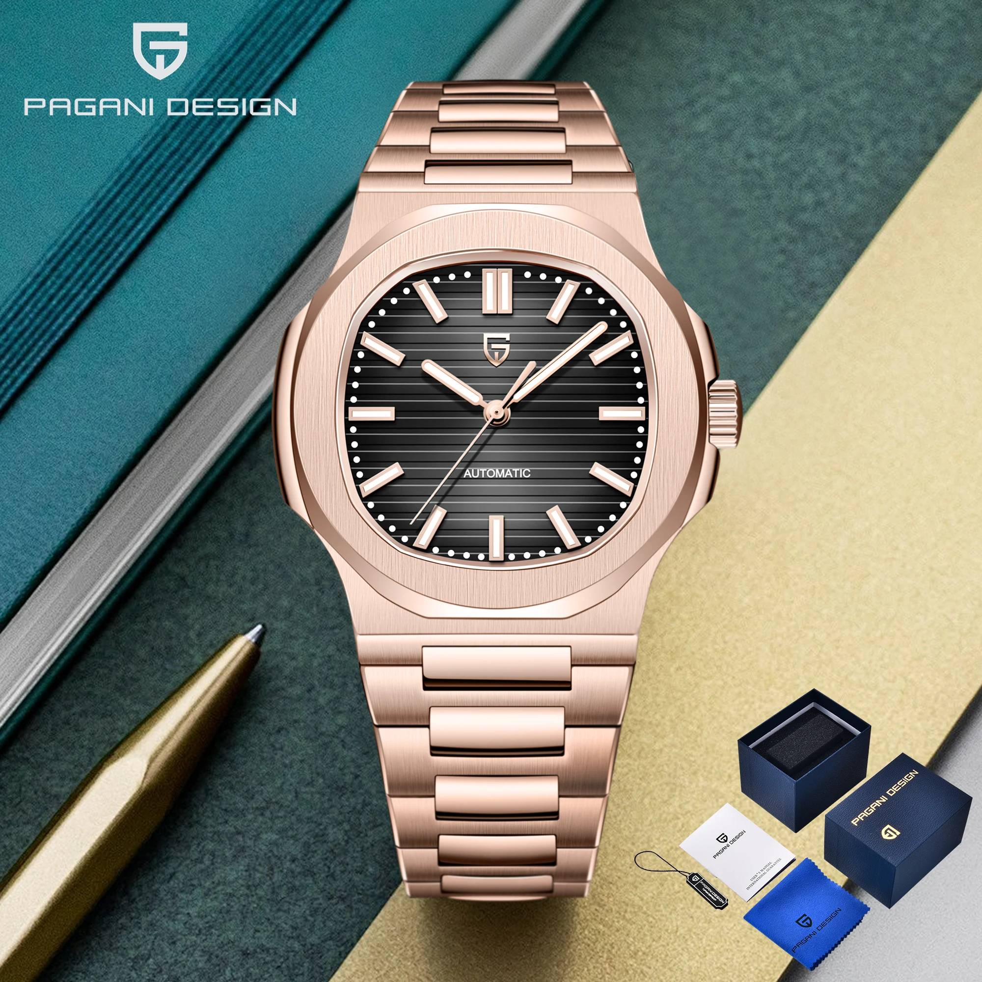 Relojes PAGANI DESIGN automáticos para hombre, reloj mecánico para hombre, Top deportivo de lujo, 100M, resistente al agua, reloj de zafiro AR, caja de regalo 2025