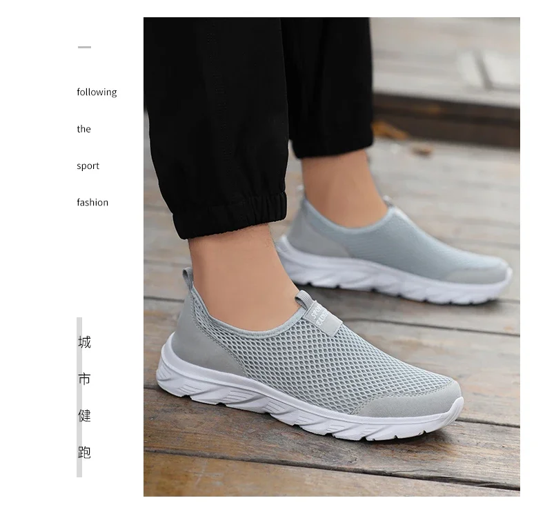 Summer Mesh Casual Shoes For Men Breathable Low-cut Men's Running Shoes Outdoor Non-slip Lightweight Sneakers Man Slip-on Shoes