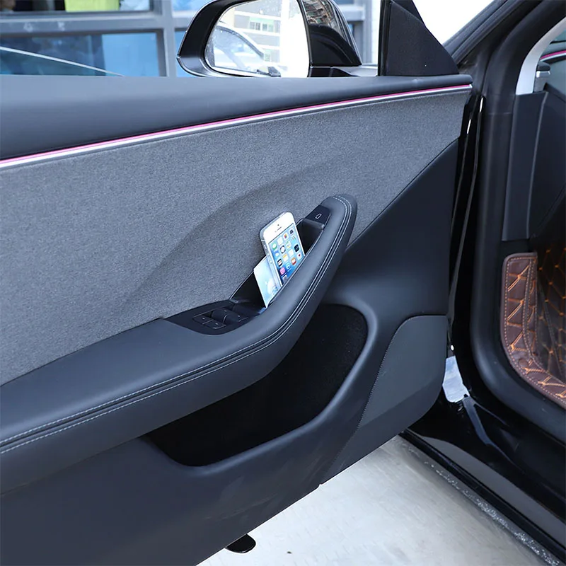 

For Tesla Model 3 2023-25 Model Y 2025 ABS Car Front Rear Door Handle Storage Box Door Storage Box Tray Interior Car Accessories