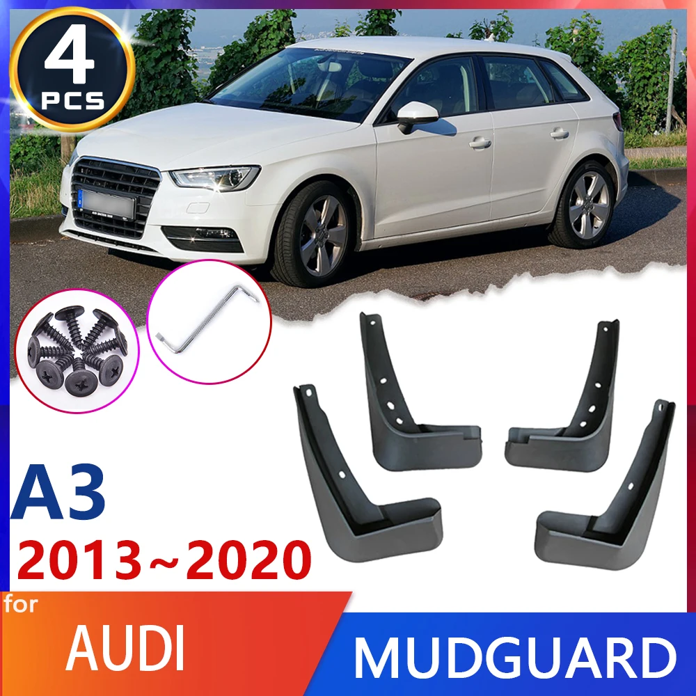 For Audi A3 8v MK3 3th 3Gen Sedan Sportback 2013~2020 2014 2015 2016 Car Fender Mud Flap Mudguards Mudflaps Splash Guards Goods